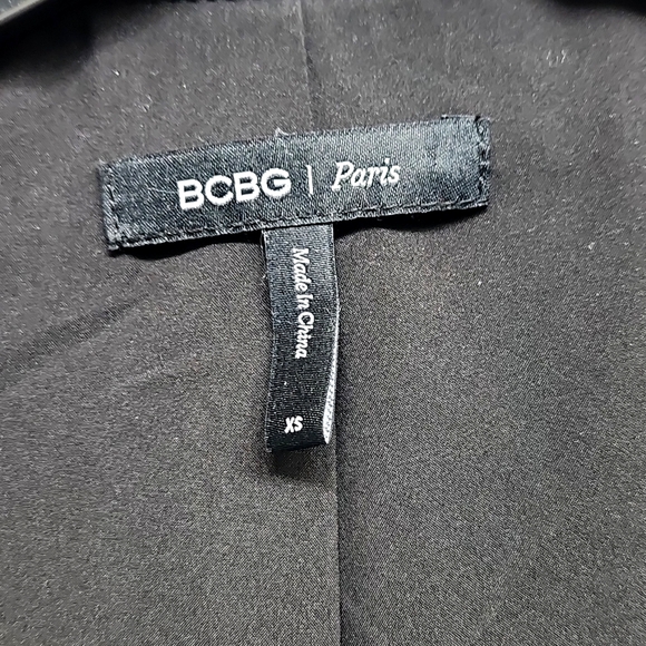 BCBG Paris Faux Leather Wrap Dress, Size XS - Picture 5 of 8